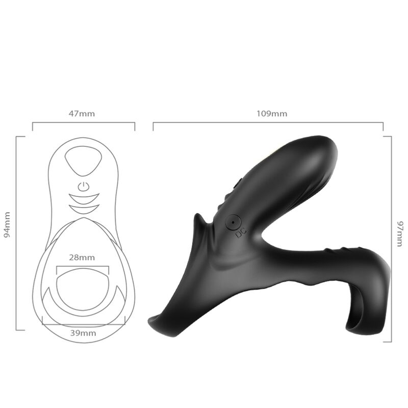 ARMONY - ANNEAU VIBRATEUR DOUBLE RANGER POUR COUPLES NOIR – Image 4