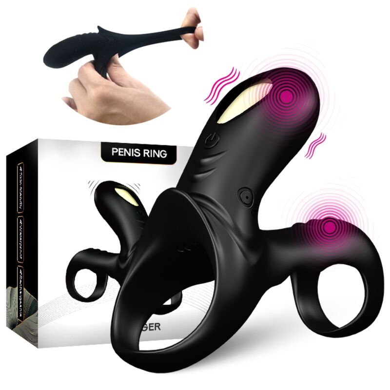 ARMONY - ANNEAU VIBRATEUR DOUBLE RANGER POUR COUPLES NOIR – Image 5