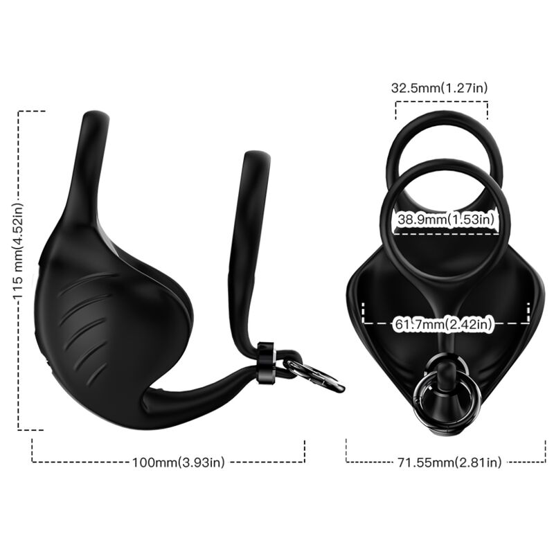 ARMONY - ANNEAU VIBRATEUR MANTA SCROTUM TÉLÉCOMMANDE NOIR – Image 2