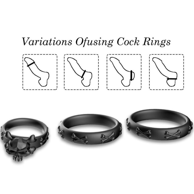 ARMONY - BAGUES CALAVERA SILICONE NOIR – Image 3