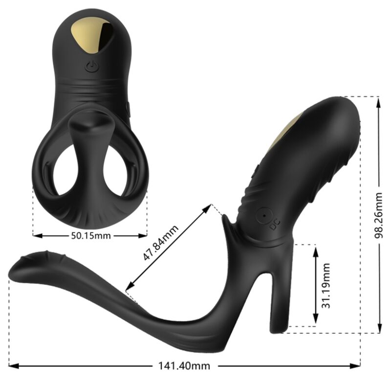 ARMONY - JOY JUMPER RING VIBRATEUR POUR COUPLES & TÉLÉCOMMANDE ANAL PLUG NOIR – Image 4