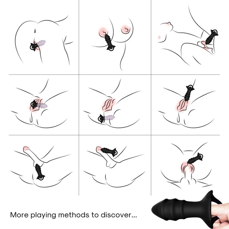 ARMONY - KYLIN DEDAL VIBRADOR & PLUG ANAL CONTROL REMOTO NEGRO - Imagen 4