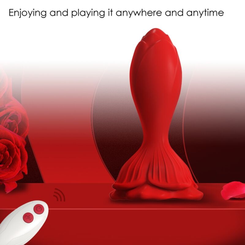 ARMONY - ROSA VIBRADOR & PLUG ANAL PEQUEÑO CONTROL REMOTO ROJO - Imagen 3