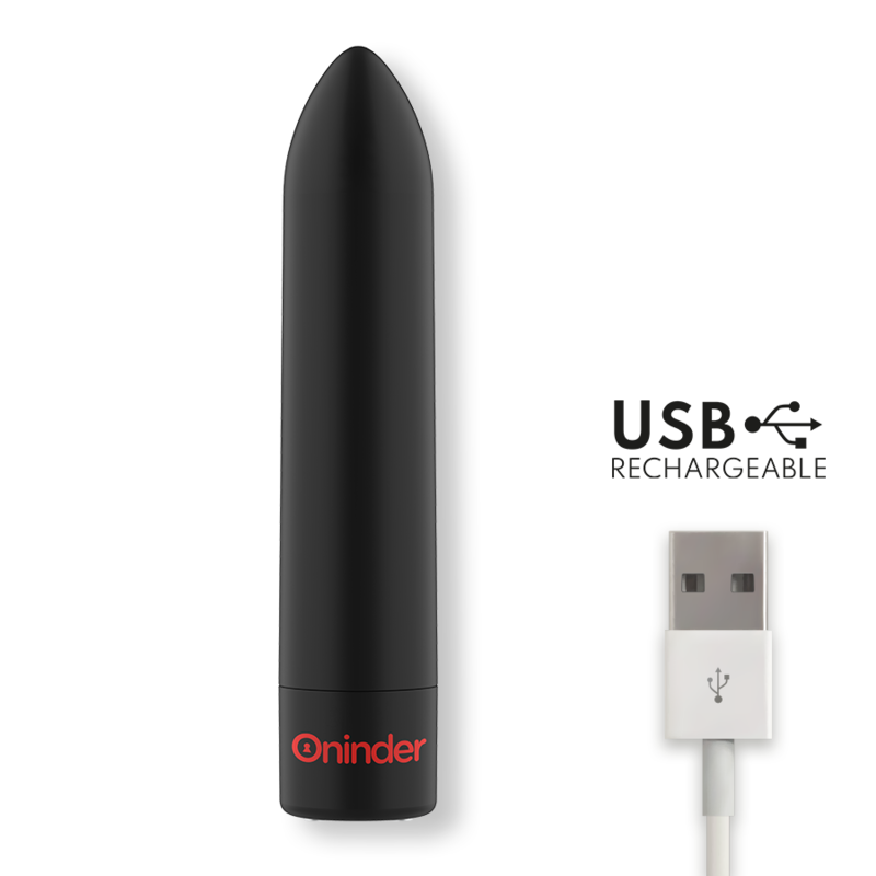 ONINDER - BERLIN VIBRATEUR BULLET NOIR 9 MODES 8,5 X 2 CM - APPLICATION GRATUITE – Image 7