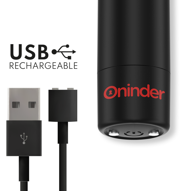 ONINDER - BERLIN VIBRATEUR BULLET NOIR 9 MODES 8,5 X 2 CM - APPLICATION GRATUITE – Image 3