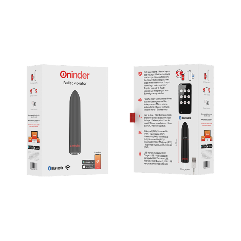 ONINDER - BERLIN VIBRATEUR BULLET NOIR 9 MODES 8,5 X 2 CM - APPLICATION GRATUITE – Image 8