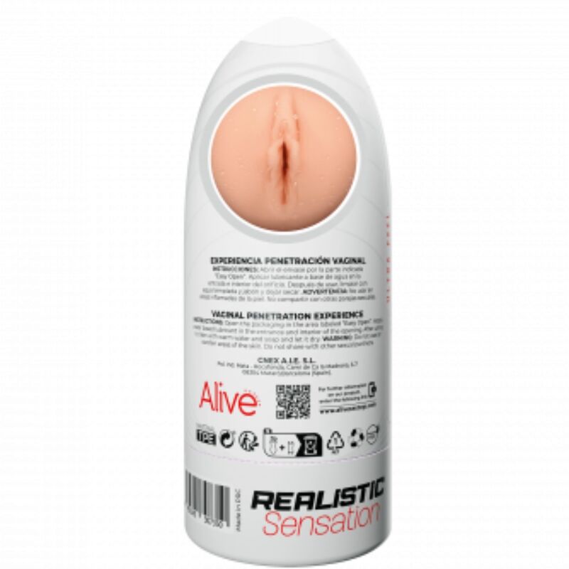 ALIVE - FLEX MASTURBADOR MASCULINO VAGINA TALLA M - Imagen 4