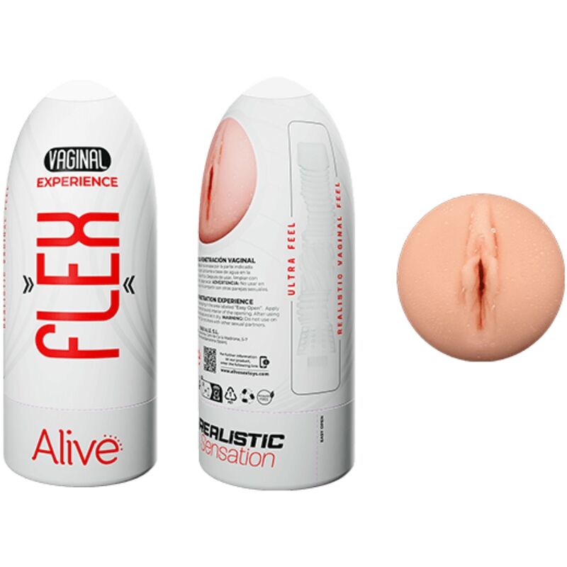 ALIVE - FLEX MASTURBADOR MASCULINO VAGINA TALLA M - Imagen 5