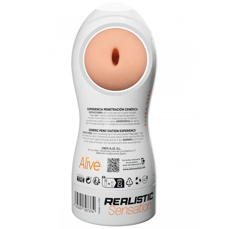 ALIVE - MAXI FLEX MASTURBADOR MASCULINO GENÉRICO TALLA L - Imagen 3