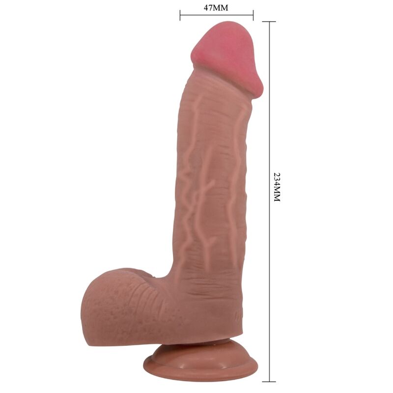 PRETTY LOVE - REALISTISCHER DILDO DER SLIDING SKIN-SERIE MIT SLIDING SKIN-SAUGNAPF BRAUN 23,4 CM – Bild 2