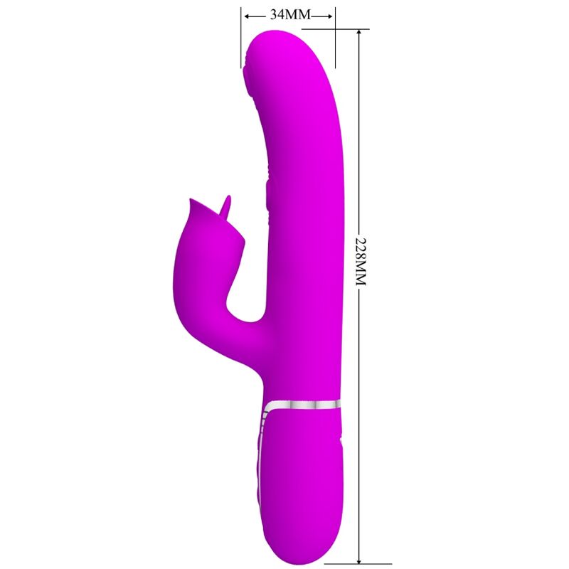 PRETTY LOVE - VIBRADOR RABBIT CON LICKING FUCSIA - Imagen 3