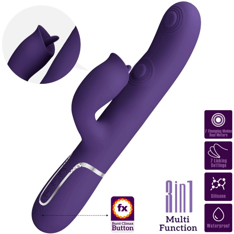 PRETTY LOVE - VIBRATEUR LAPIN À LÉCHER VIOLET – Image 2