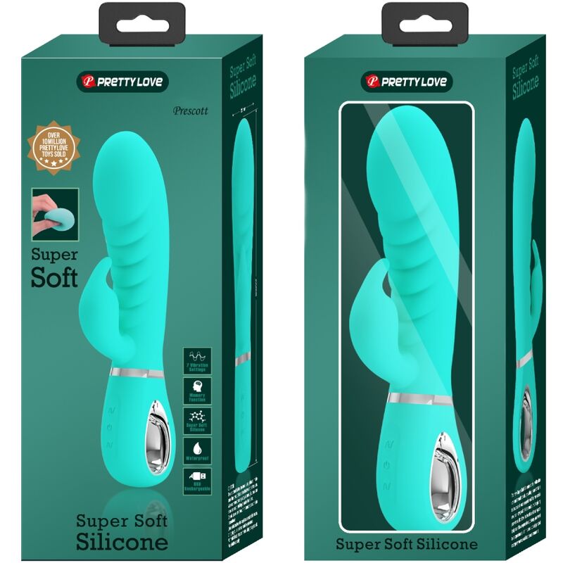 PRETTY LOVE - VIBRADOR PRESCOTT MULTIFUNÕES G-SPOT AQUA VERDE - Image 2