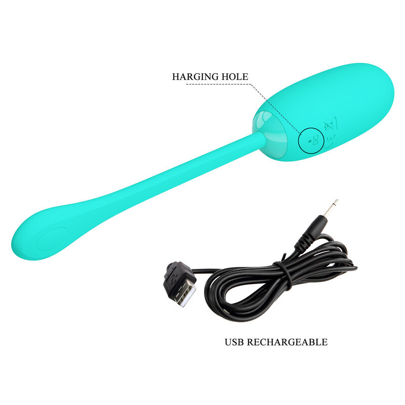 PRETTY LOVE - JULIUS HUEVO VIBRADOR IMPERMEBLE & RECARGABLE VERDE AGUA - Imagen 10