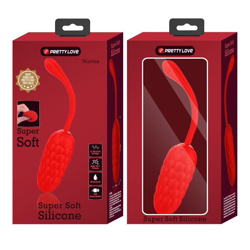 PRETTY LOVE - VIBRIERENDES EI MIT ROTER WIEDERAUFLADBARER MEERESTEXTUR – Bild 10