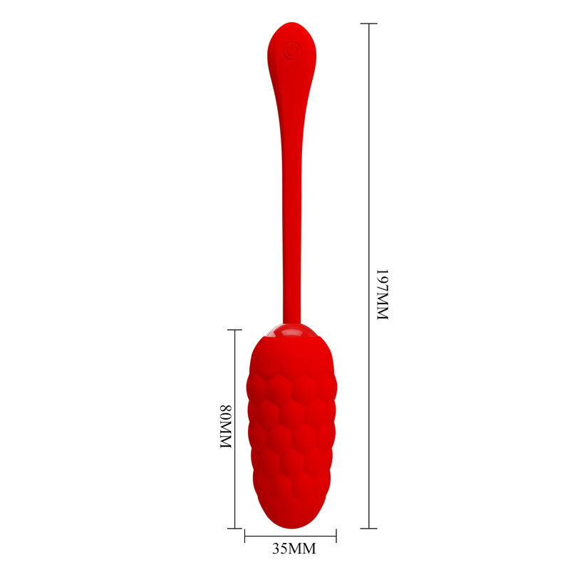 PRETTY LOVE - VIBRIERENDES EI MIT ROTER WIEDERAUFLADBARER MEERESTEXTUR – Bild 7