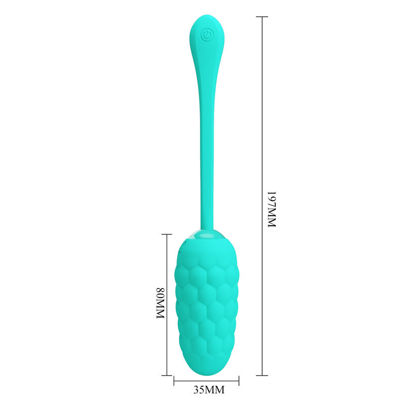 PRETTY LOVE - HUEVO VIBRADOR CON TEXTURA MARINA RECARGABLE VERDE AGUA - Imagen 9