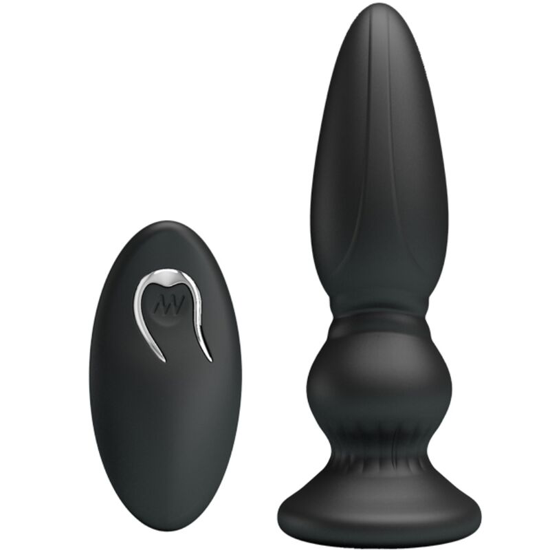 MR PLAY - POTENTE VIBRATORE TELECOMANDO PLUG ANALE NERO - immagine 9