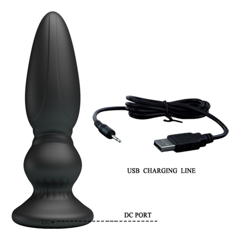 MR PLAY - POTENTE VIBRATORE TELECOMANDO PLUG ANALE NERO - immagine 5