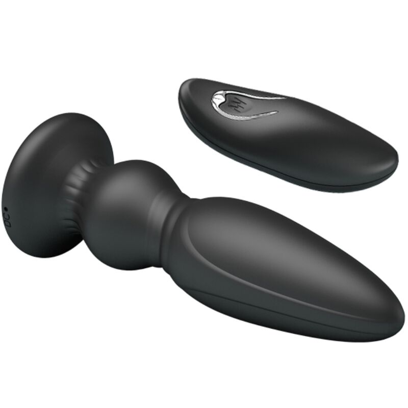 MR PLAY - POTENTE VIBRATORE TELECOMANDO PLUG ANALE NERO - immagine 4
