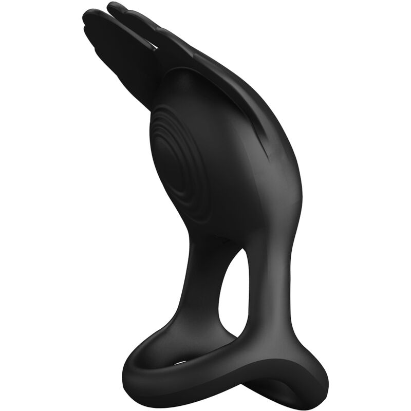 PRETTY LOVE - SILAS ANNEAU PÉNIS VIBRANT 7 VIBRATIONS SILICONE NOIR – Image 2