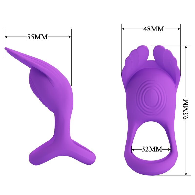 PRETTY LOVE - SILAS ANNEAU PÉNIS VIBRANT 7 VIBRATIONS SILICONE VIOLET – Image 5