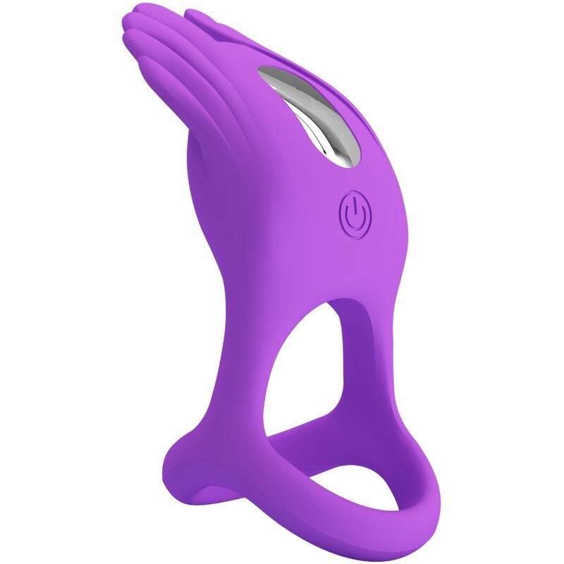 PRETTY LOVE - SILAS ANNEAU PÉNIS VIBRANT 7 VIBRATIONS SILICONE VIOLET – Image 4
