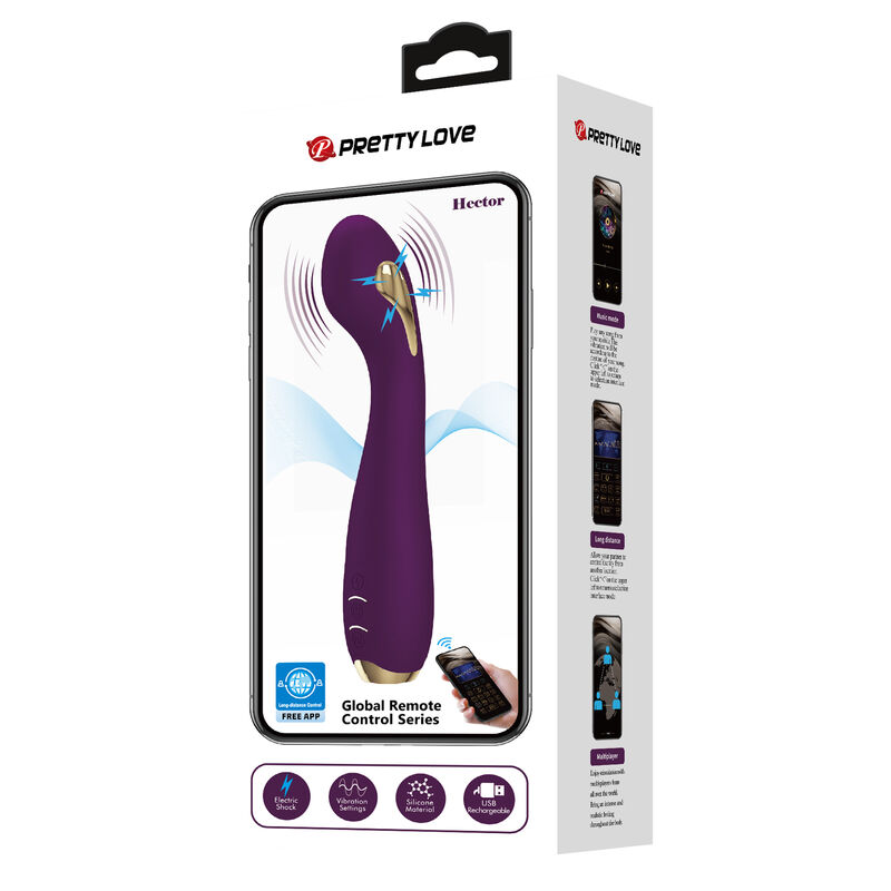 PRETTY LOVE - HECTOR ELECTROSHOCK VIBRATEUR PAR APP CONTROL VIOLET – Image 7