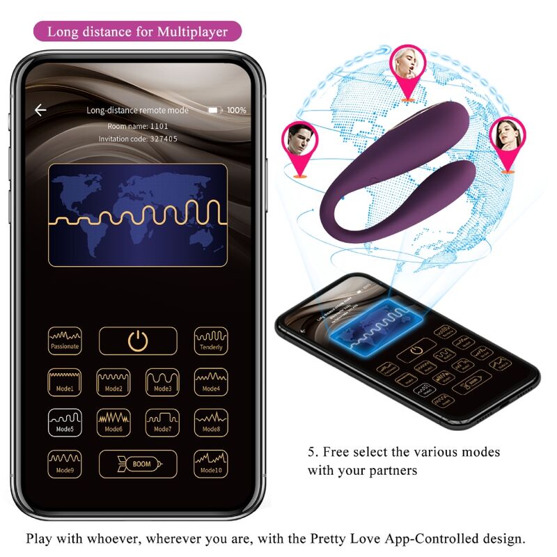 PRETTY LOVE - AUGUST REMOTE GLOBAL DOPPELT VERGNÜGEN VIBRATOR – Bild 11