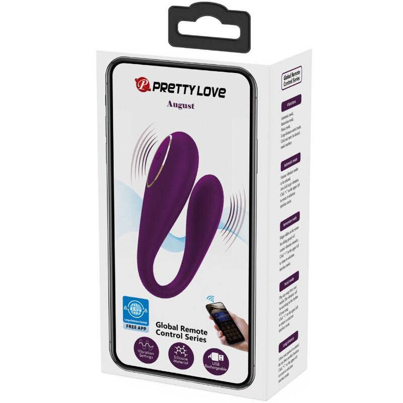 PRETTY LOVE - AUGUST REMOTE GLOBAL DOPPELT VERGNÜGEN VIBRATOR – Bild 3
