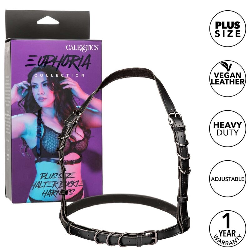 CALEXOTICS - EUPHORIA PLUS SIZE HALTER BUCKLE HARNESS SCHWARZ – Bild 5