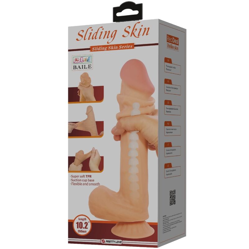PRETTY LOVE - SLIDING SKIN SERIES REALISTISCHER DILDO MIT SLIDING SKIN SAUNAPF FLEISCH 26 CM – Bild 5