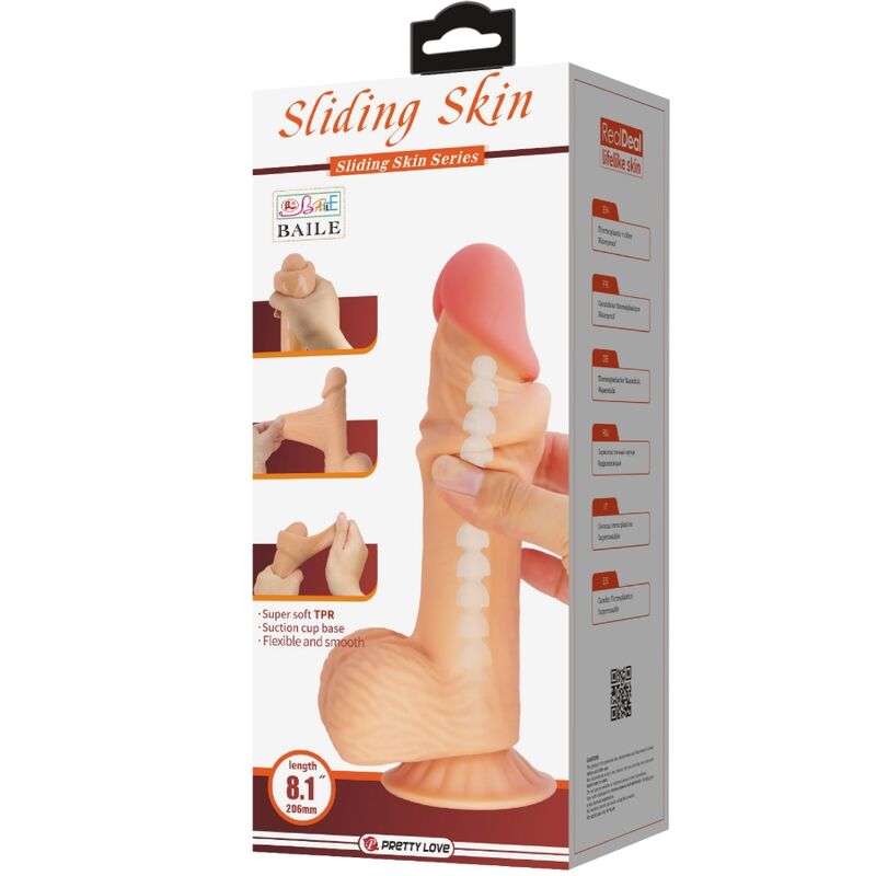 PRETTY LOVE - SLIDING SKIN SERIES REALISTISCHER DILDO MIT GLEITENDEM HAUT-SAUGNAP 20,6 CM – Bild 4