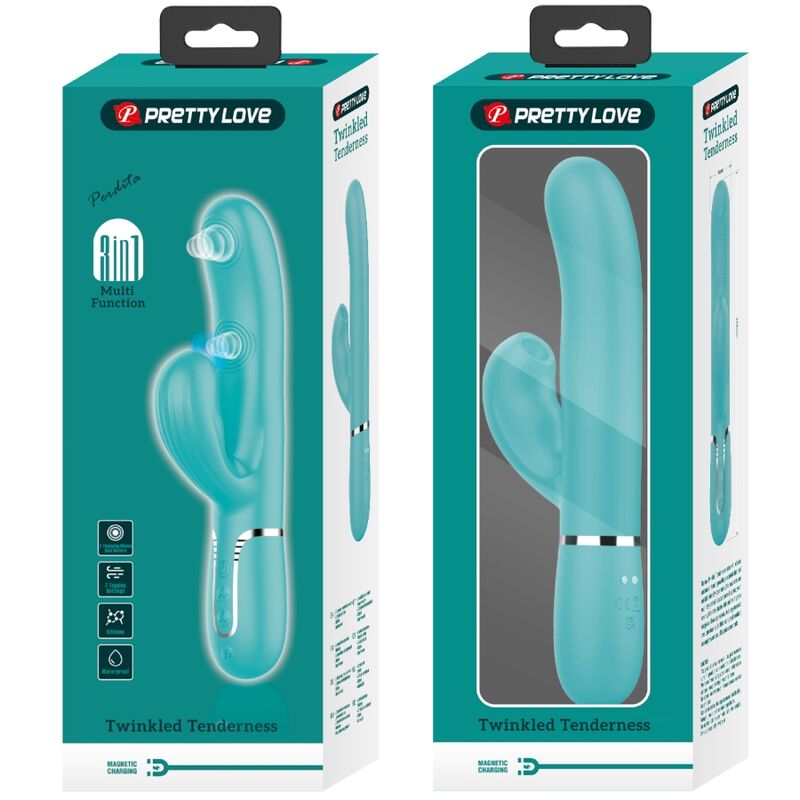 PRETTY LOVE - PERLITA MULTIFUNCTION 3 IN 1 G-SPOT VIBRATOR AQUA GREEN - Image 4