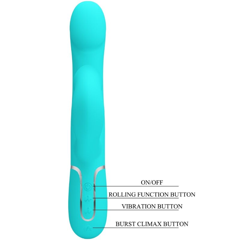 PRETTY LOVE - RABBIT VIBRATOR PEARLS AQUA GREEN - Image 8