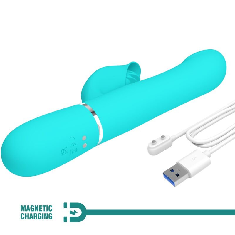 PRETTY LOVE - RABBIT VIBRATOR PEARLS AQUA GREEN - Image 9