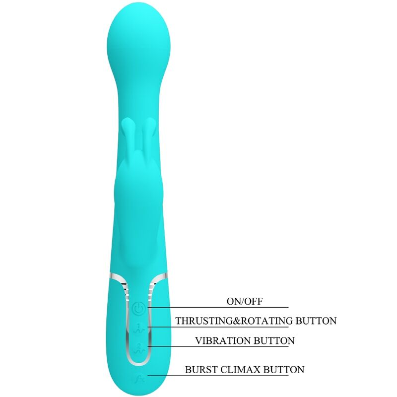 PRETTY LOVE - VIBRATEUR DEJON RABBIT 3 EN 1 MULTIFONCTION VERT AQUA – Image 8