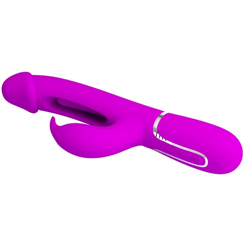 PRETTY LOVE - KAMPAS VIBRADOR RABBIT 3 EN 1 MULTIFUNCIÓN CON LENGUA FUCSIA - Imagen 6