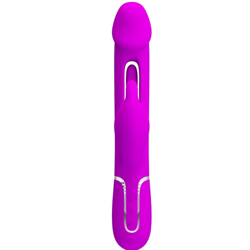 PRETTY LOVE - KAMPAS VIBRADOR RABBIT 3 EN 1 MULTIFUNCIÓN CON LENGUA FUCSIA - Imagen 3