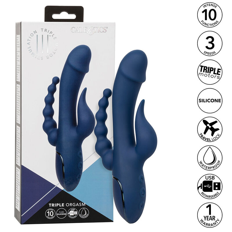 CALEXOTICS - VIBRATEUR TRIPLE ORGASME BLEU – Image 11