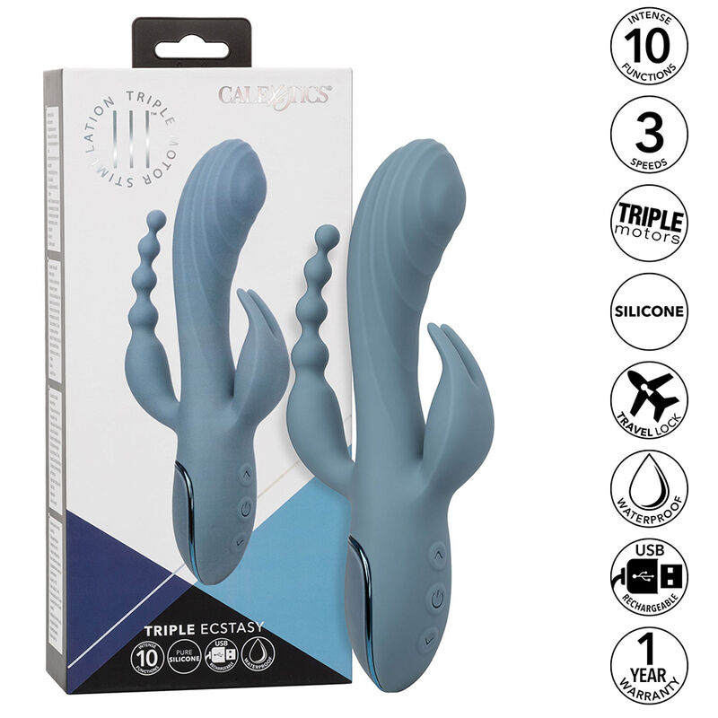 CALEXOTICS - VIBRATEUR TRIPLE ECSTASY GRIS – Image 11