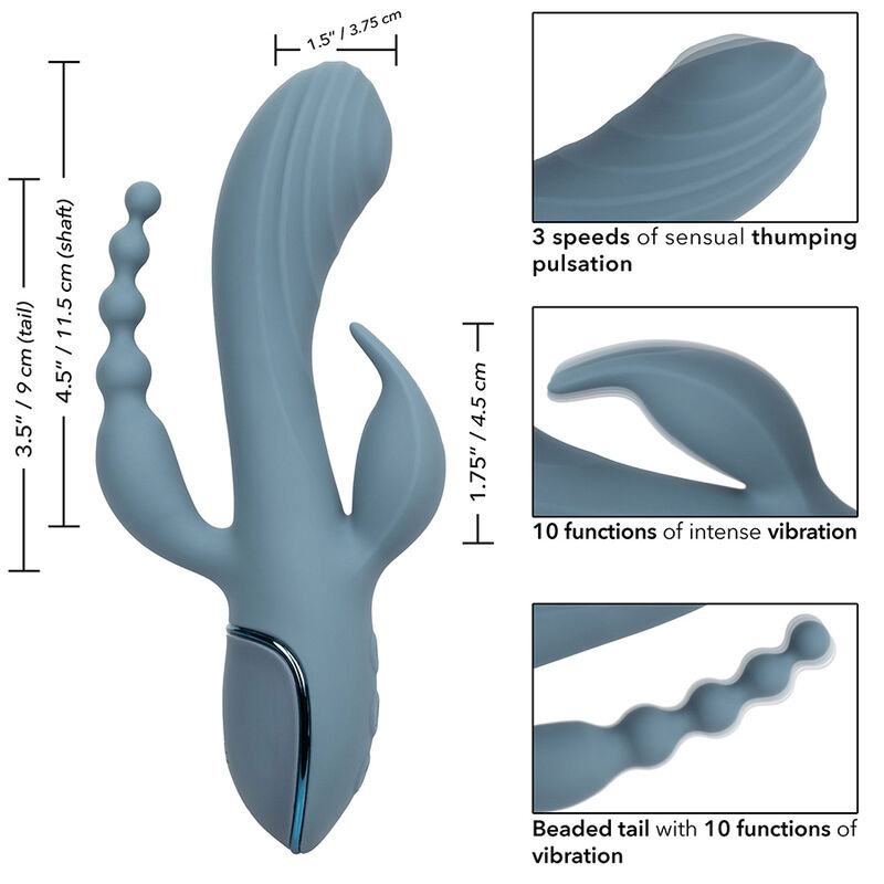CALEXOTICS - VIBRATEUR TRIPLE ECSTASY GRIS – Image 5