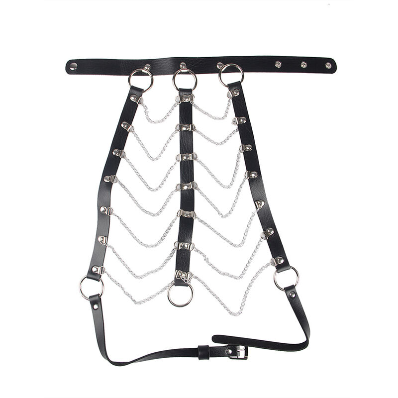 SUBBLIME - ARNÉS DE PECHO CADENAS CUERO NEGRO TALLA ÚNICA - Imagen 11