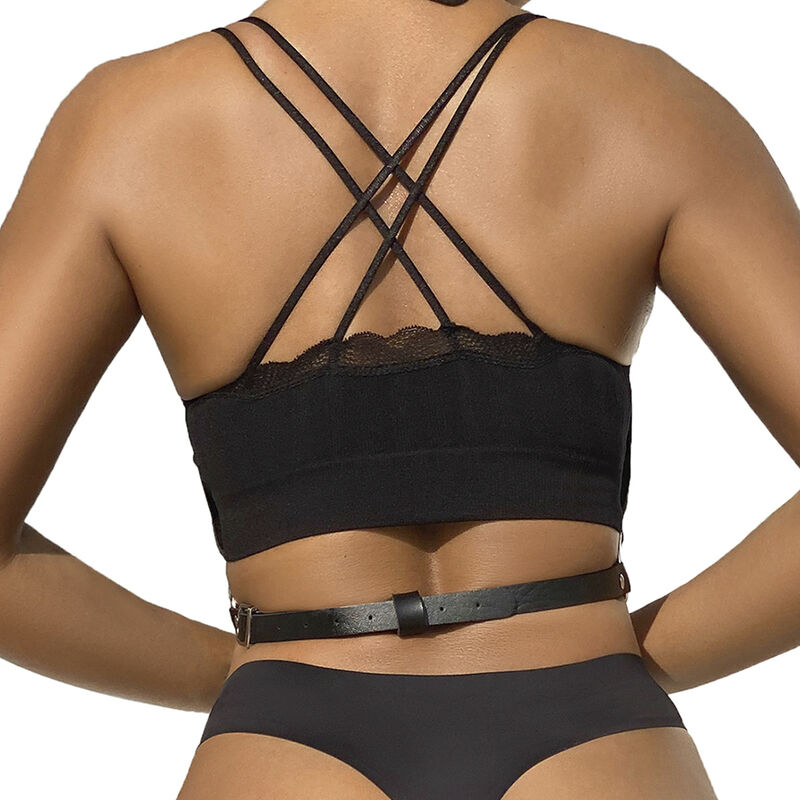 SUBBLIME - ARNÉS DE PECHO CADENAS CUERO NEGRO TALLA ÚNICA - Imagen 8