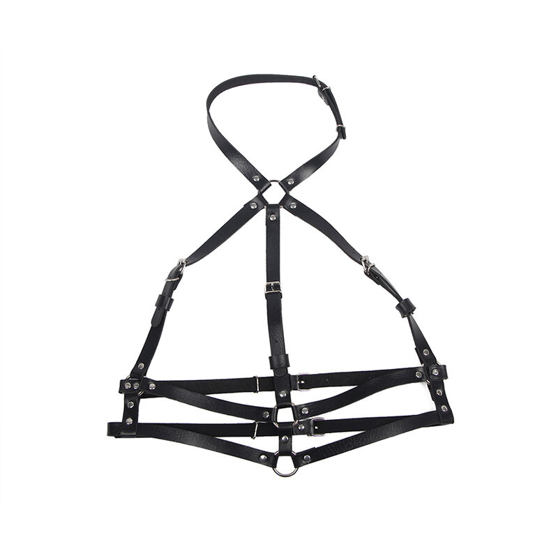 SUBBLIME - ARNÉS DE PECHO ANILLAS DE CUERO NEGRO TALLA ÚNICA - Imagen 10