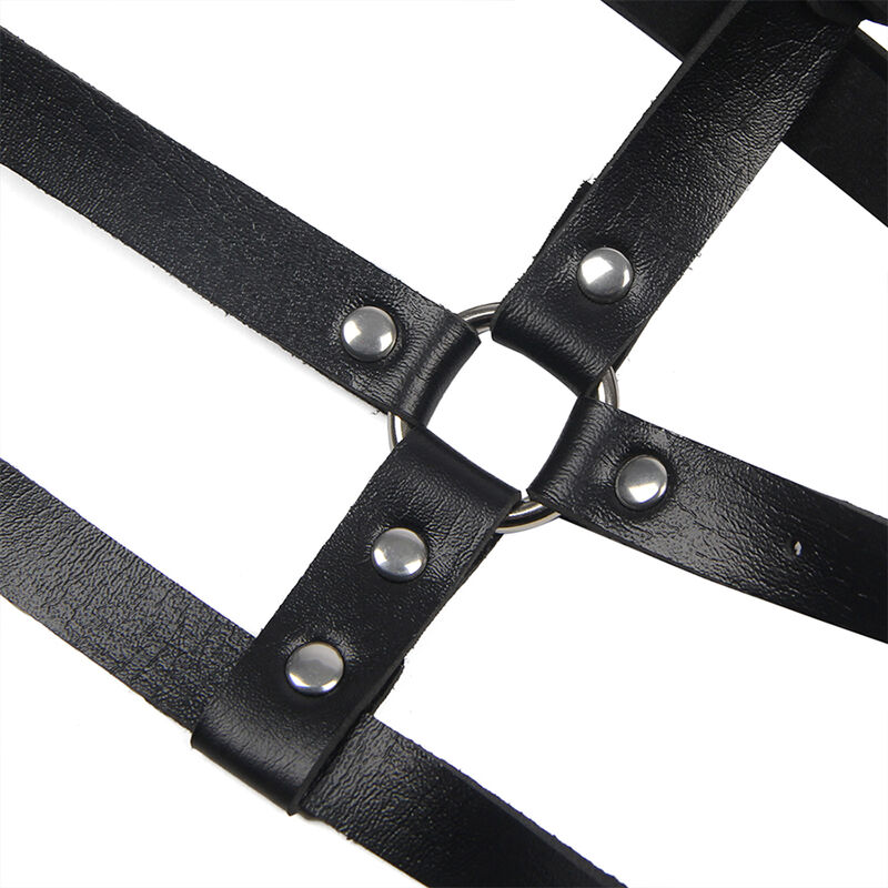 SUBBLIME - ARNÉS DE PECHO ANILLAS DE CUERO NEGRO TALLA ÚNICA - Imagen 9