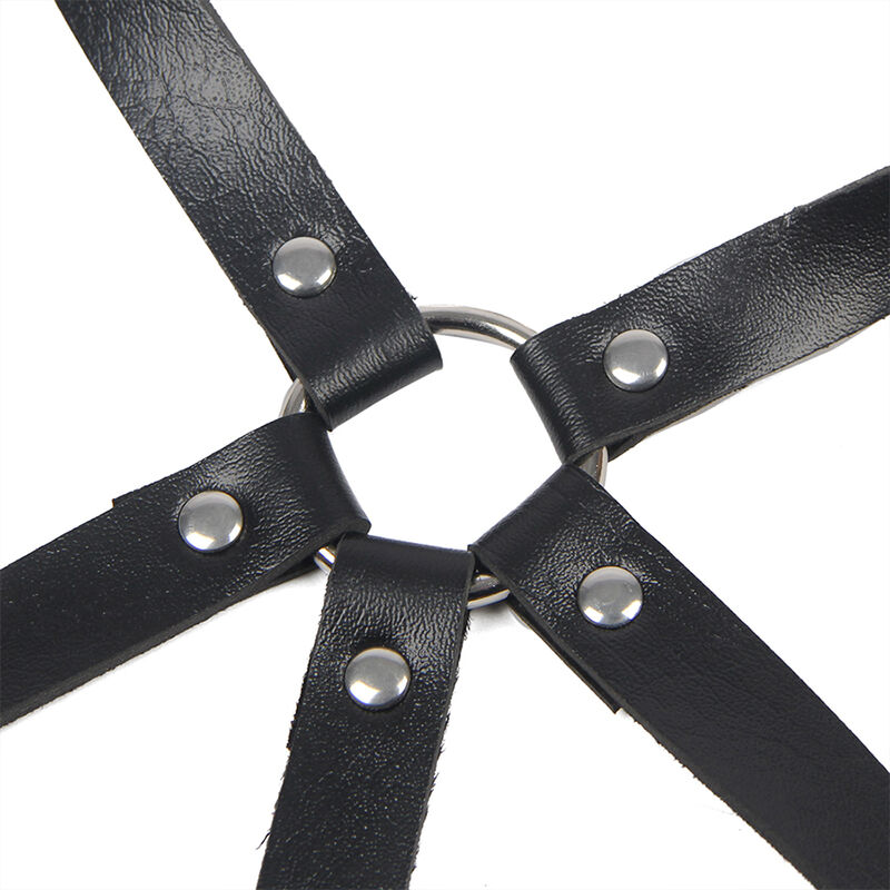 SUBBLIME - ARNÉS DE PECHO ANILLAS DE CUERO NEGRO TALLA ÚNICA - Imagen 6