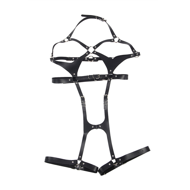 SUBBLIME - ARNÉS CUERPO ENTERO CON HEBILLAS CUERO NEGRO TALLA ÚNICA - Imagen 5