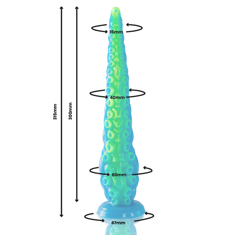 EPIC - SCYLLA FLUORESZIERENDER DÜNNER TENTAKEL-DILDO, GROSSE GRÖSSE – Bild 2
