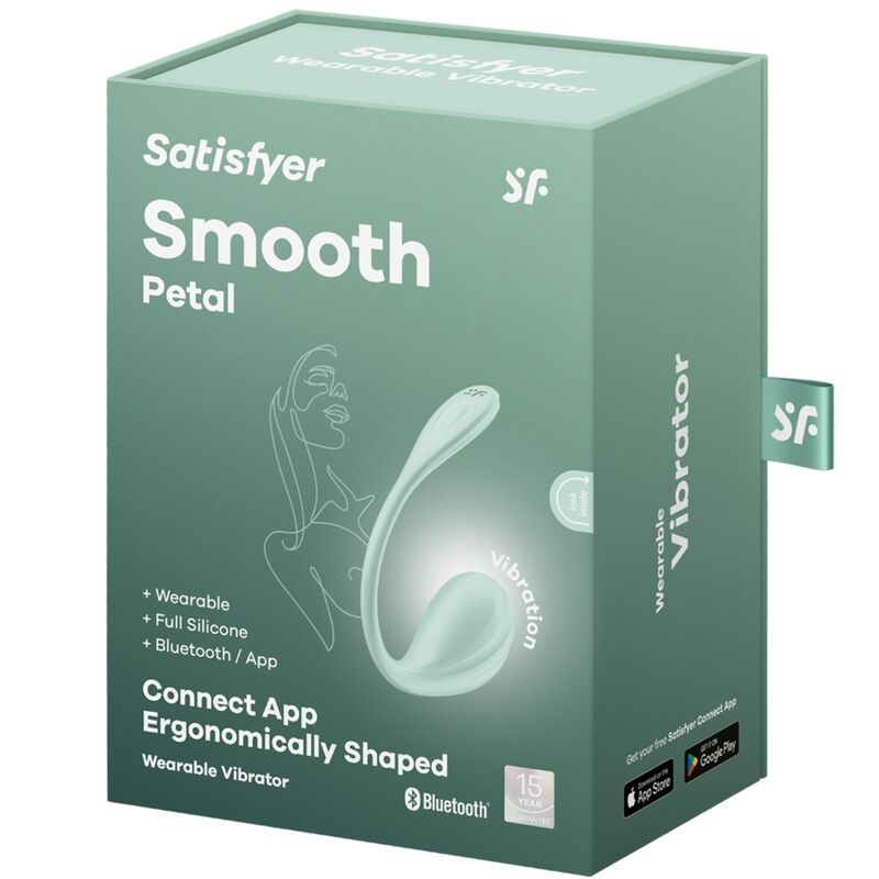 SATISFYER - APPLICATION GRATUITE STIMULATEUR DE POINT G PÉTALE LISSE VERT D'EAU – Image 5